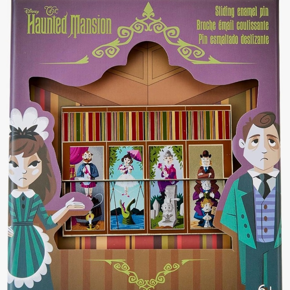 Loungefly Haunted Mansion Sliding Portraits 3-Inch Collector Pin
